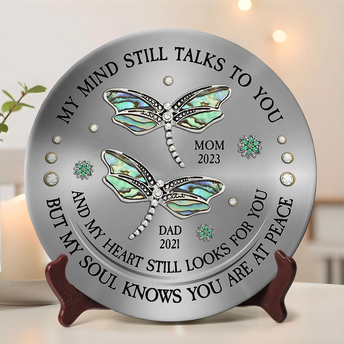 Dragonfly My Mind My Heart My Soul - Personalized Custom Plate