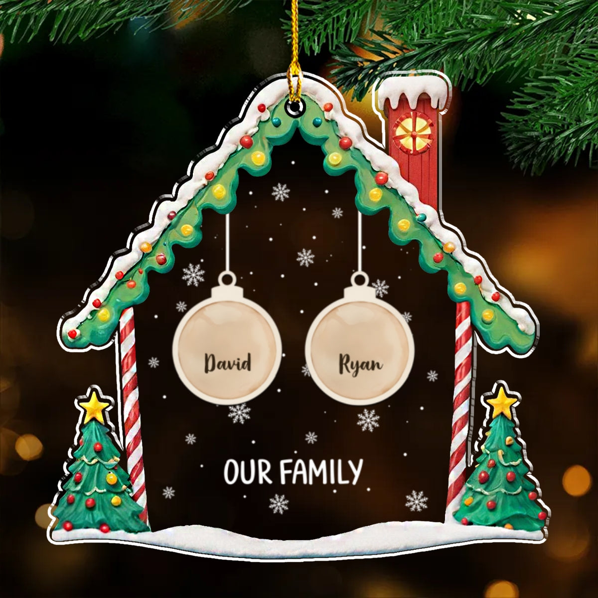 Lovely Family 2 - Personalized Custom Acrylic Ornament