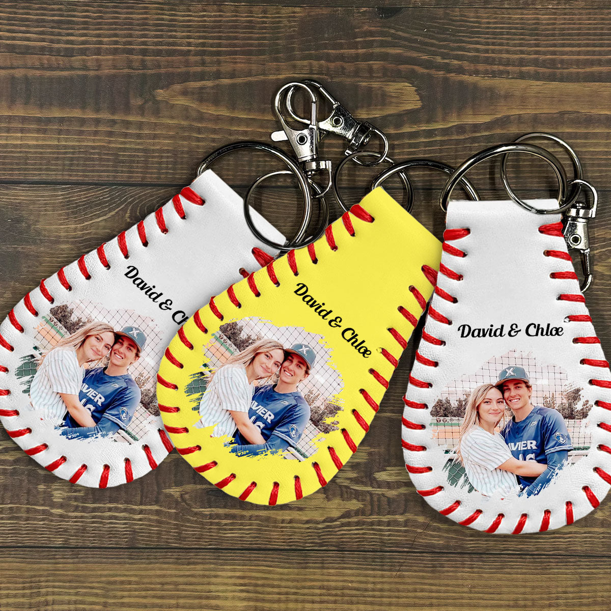 Best Catch - Personalized Custom Leather Baseball Keychain