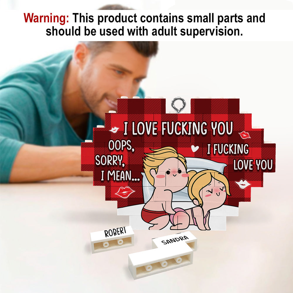 I Fucking Love You - Personalized Custom Heart Puzzle Ornament