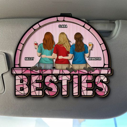 Besties - Personalized Custom Car Visor Clip