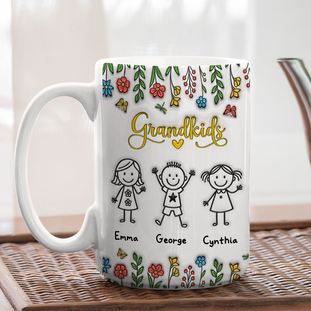 Grandkids Make Life Grand - Personalized Custom 3D Inflated Effect Mug
