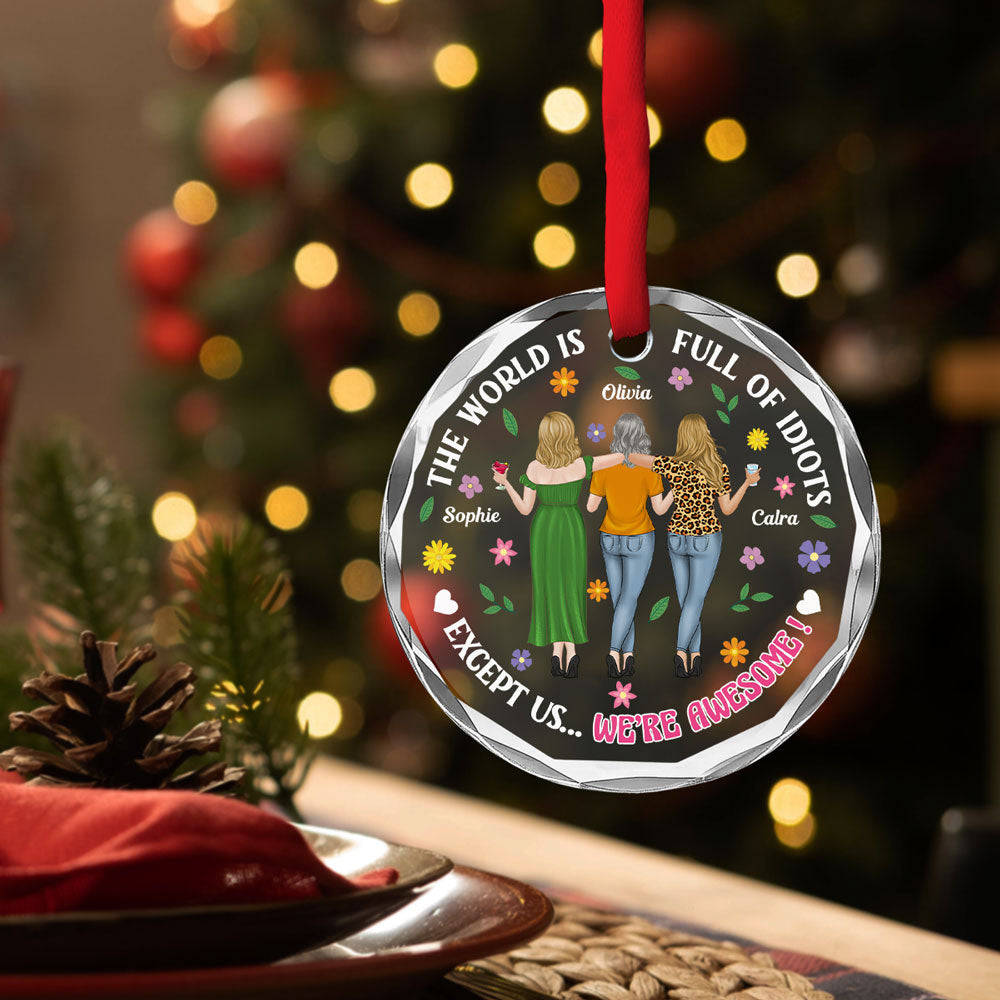 We Are Awesome - Personalized Custom Glass Ornament