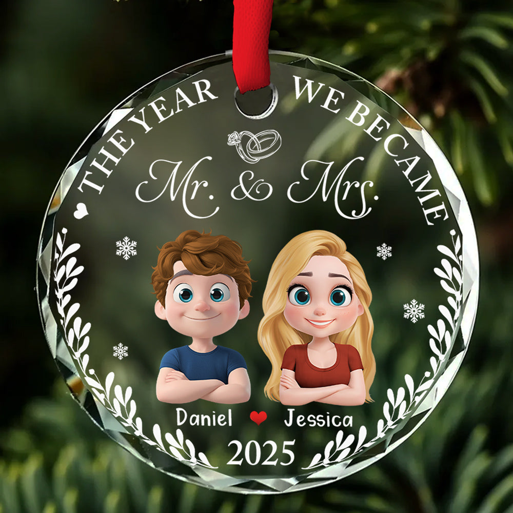 Save The Special Date - Personalized Custom Glass Ornament