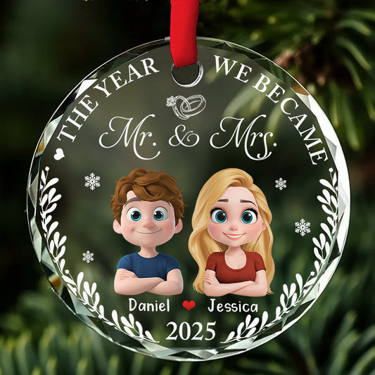 Save The Special Date - Personalized Custom Glass Ornament