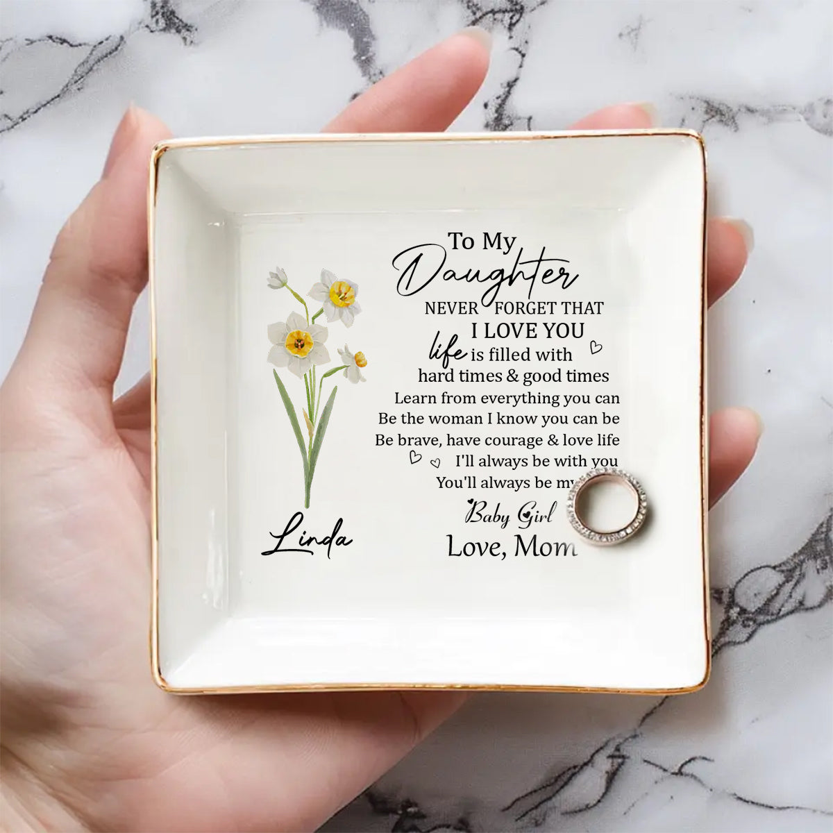 Never Forget - Personalized Custom Jewelry Dish