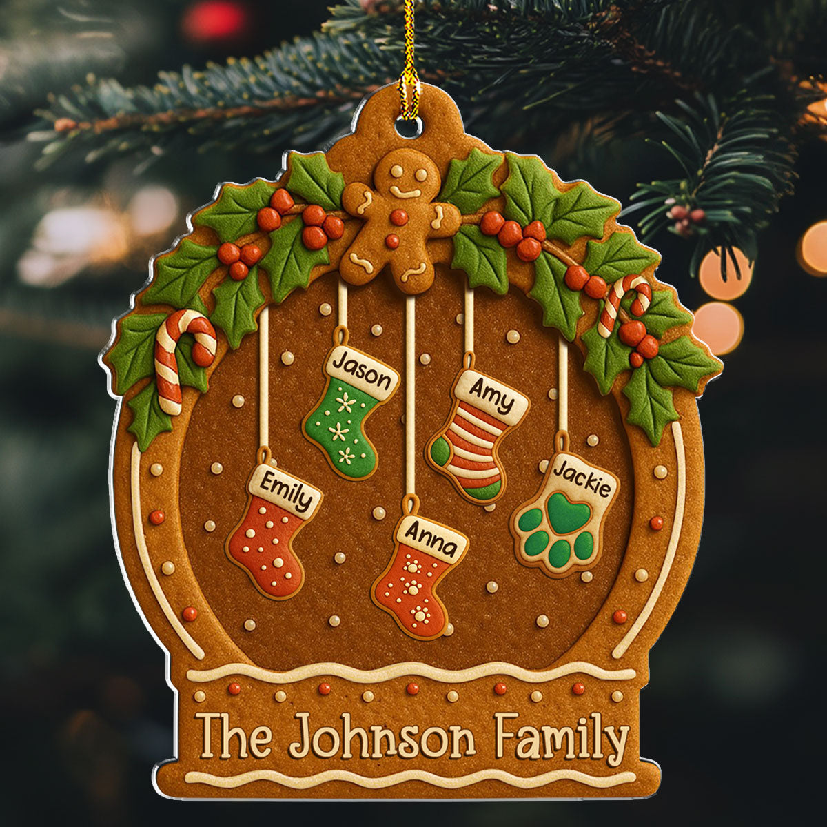 Family Cookies Christmas - Personalized Custom Acrylic Ornament