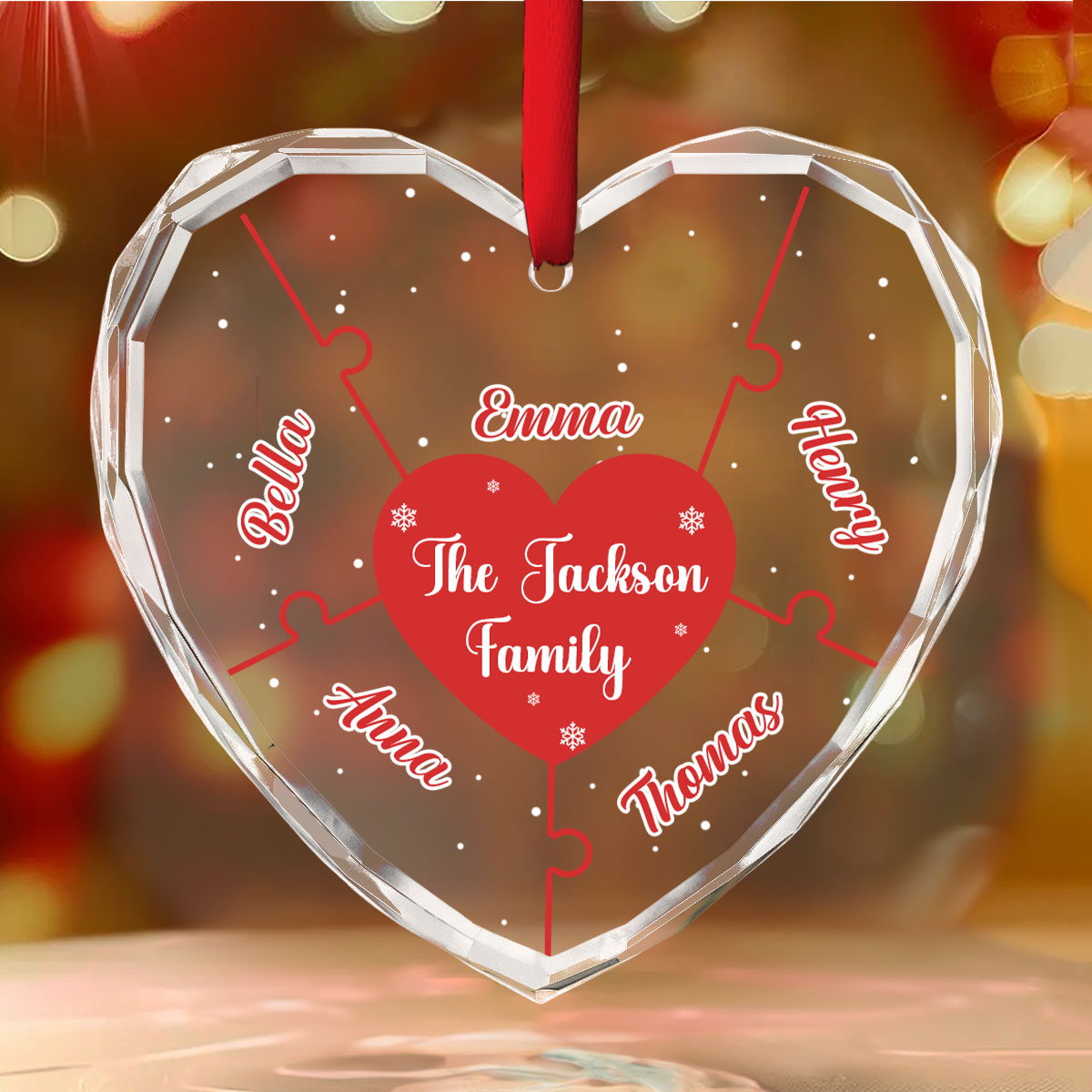 Christmas Together We Make A Family - Personalized Custom Glass Ornament