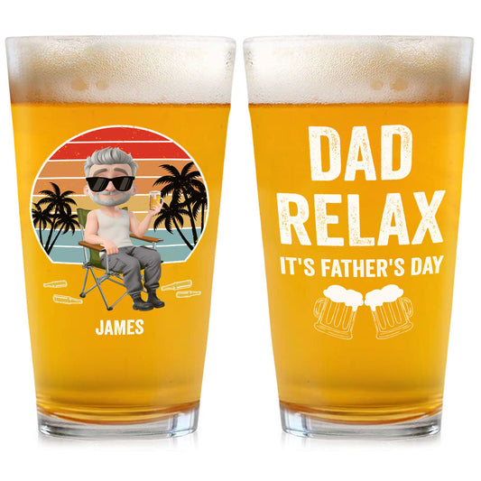 Daddy Relax - Personalized Custom Beer Glass