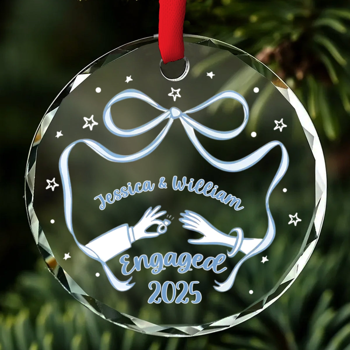 Our Engagement 2025 - Personalized Custom Glass Ornament