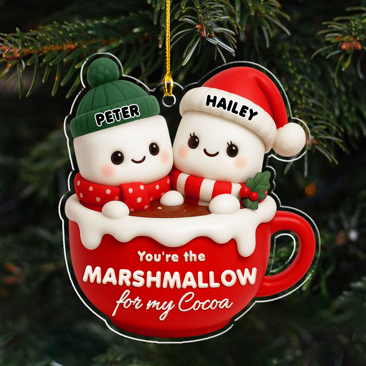 You Are The Marshmallo - Personalized Custom 3D Effect Acrylic Ornament
