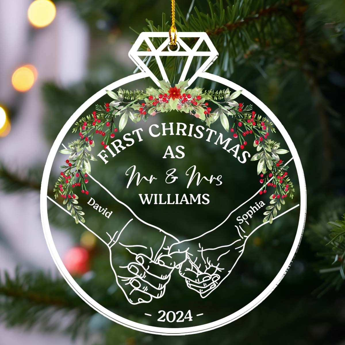 Our First Christmas 2024 - Personalized Custom Acrylic Ornament