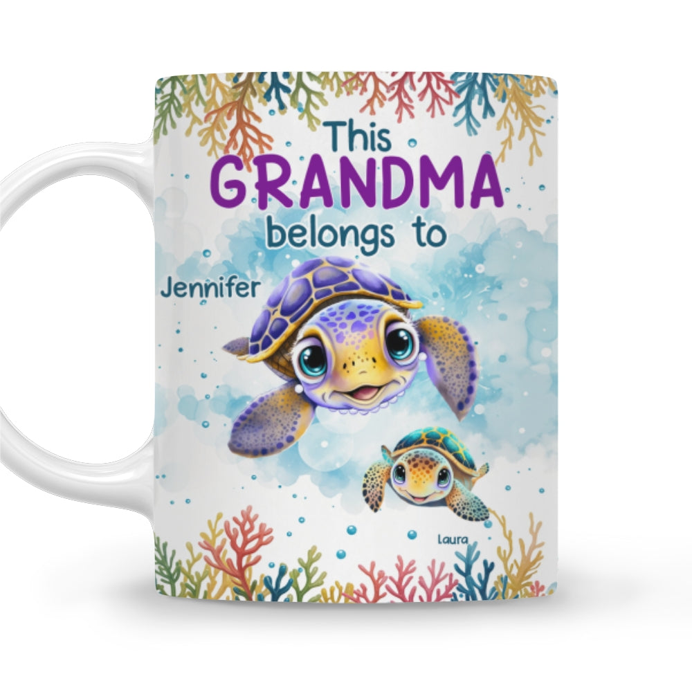 This Grandma Belongs To Turtle Summer - Personalized Custom Coffee Mug