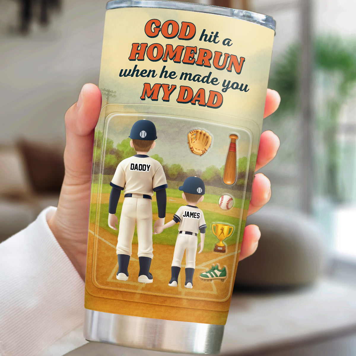 God Made A Home Run - Personalized Custom Tumbler