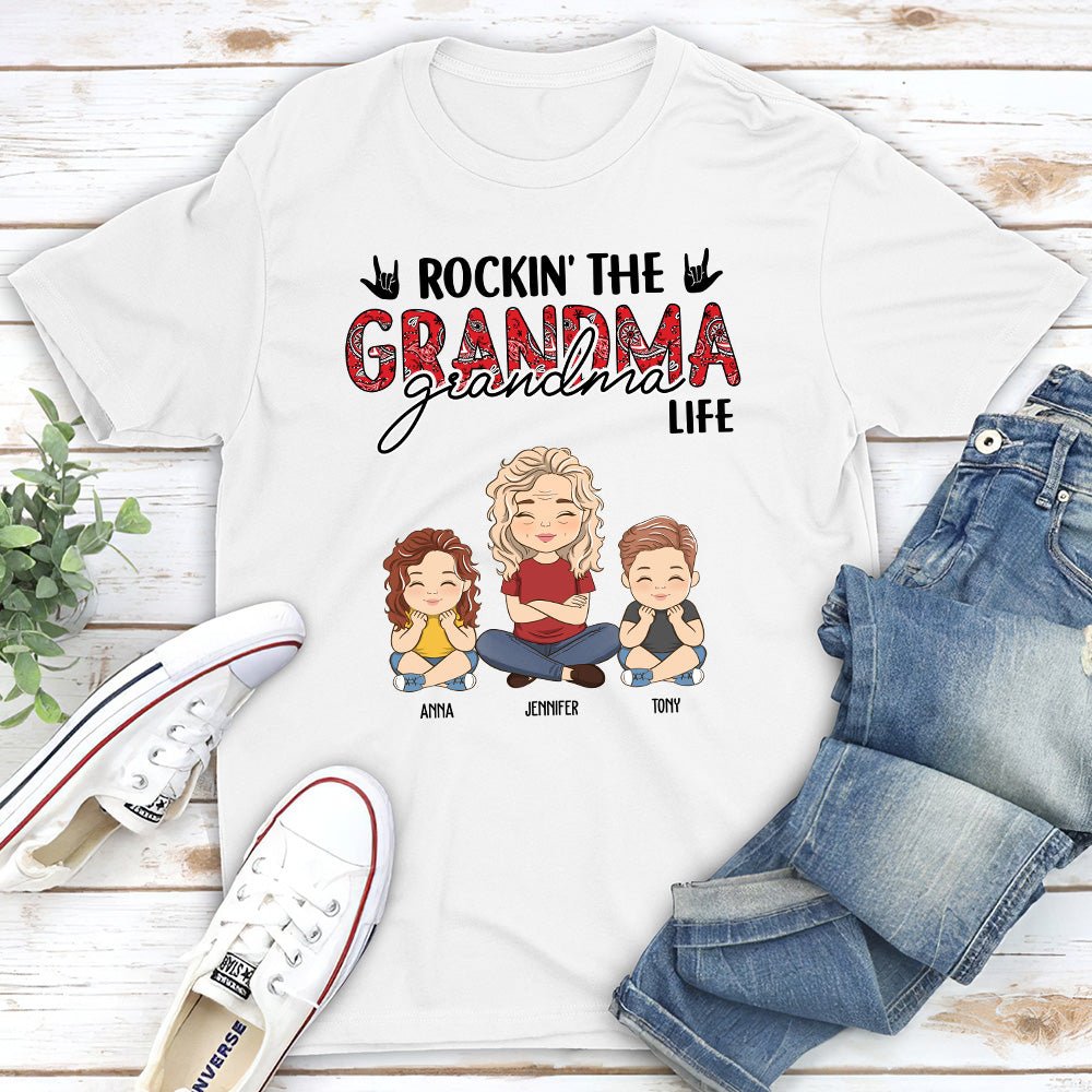 Rockin' The Grandma Life - Personalized Custom Unisex T-shirt