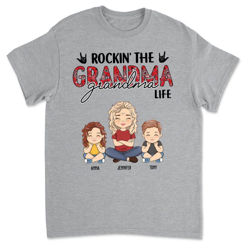 Rockin' The Grandma Life - Personalized Custom Unisex T-shirt