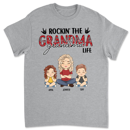 Rockin' The Grandma Life - Personalized Custom Unisex T-shirt