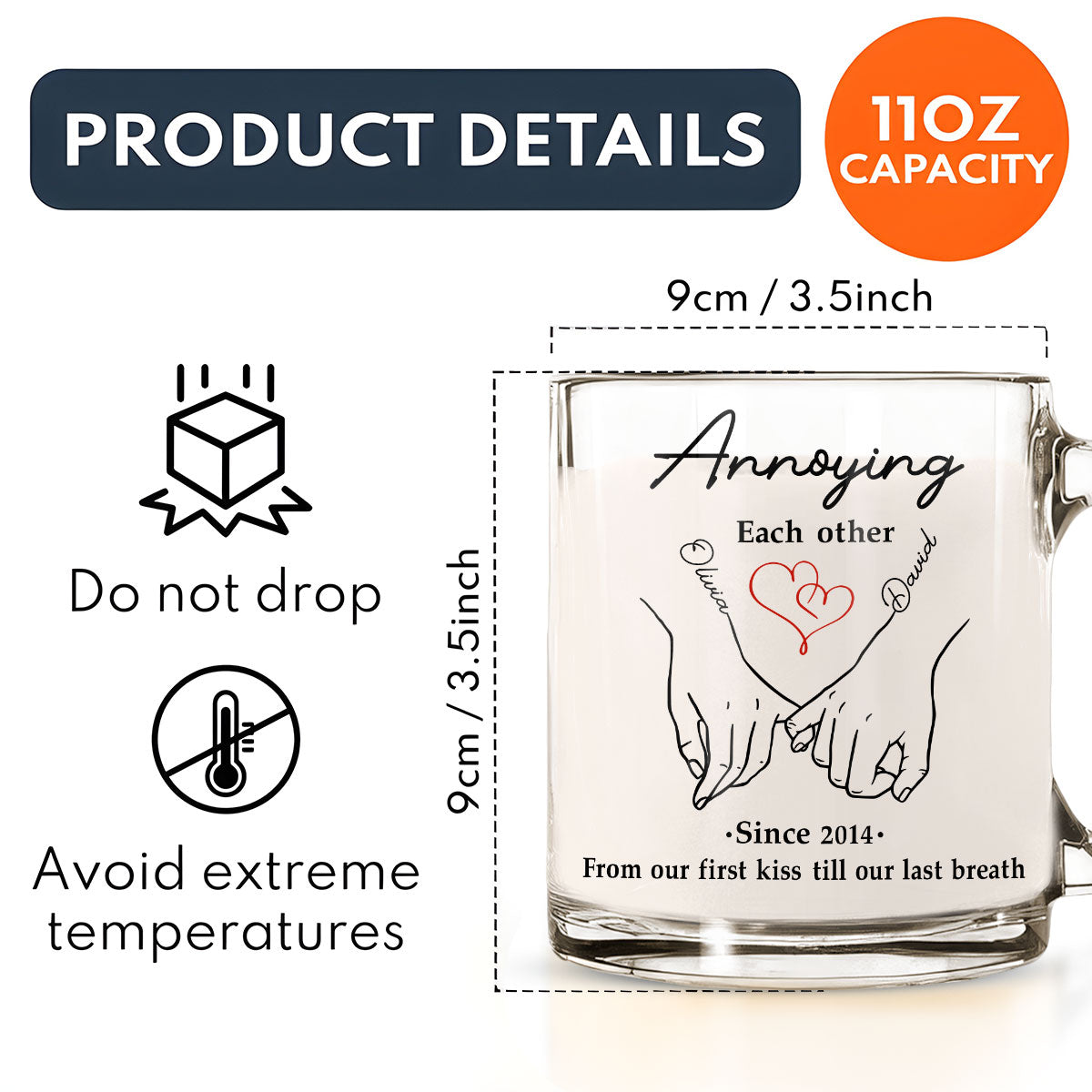 Till Our Last Breath - Personalized Custom Glass Mug