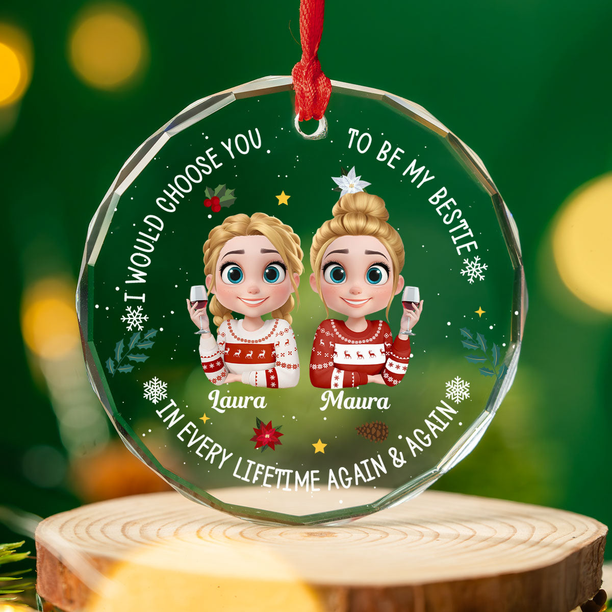 Soulmate In Disguise - Personalized Custom Glass Ornament