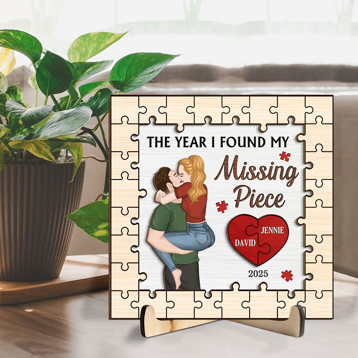 Couple With Love - Personalized Custom Wooden Plaque