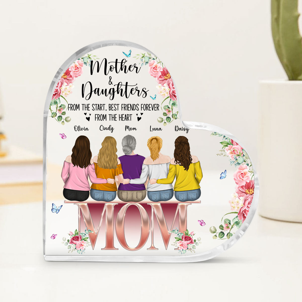 Mother And Daughters - Personalized Custom Acrylic Plaque