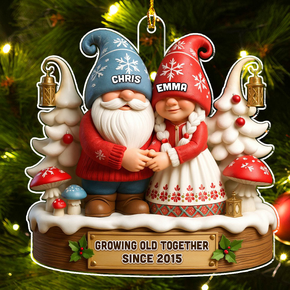 Until Our Hair Turns White - Personalized Custom 3D Effect Acrylic Ornament