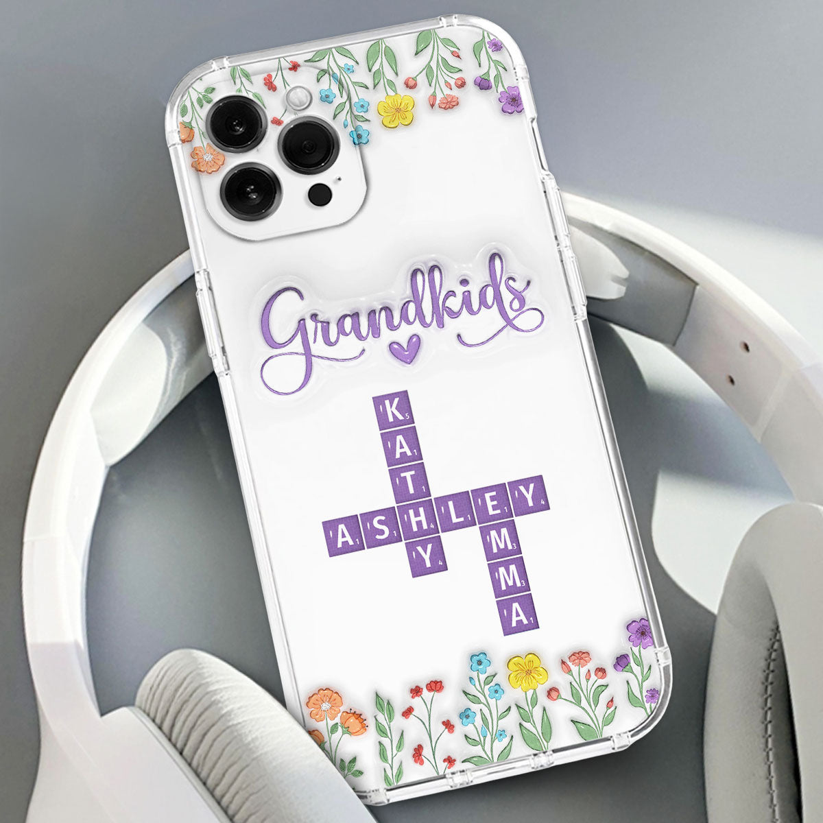 Love My Grandkids Crossword - Personalized Custom 3D Inflated Effect Phone Case