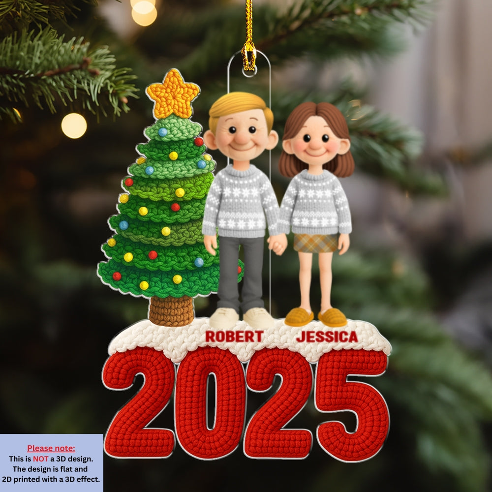 Family Christmas Crochet - Personalized Custom Acrylic Ornament