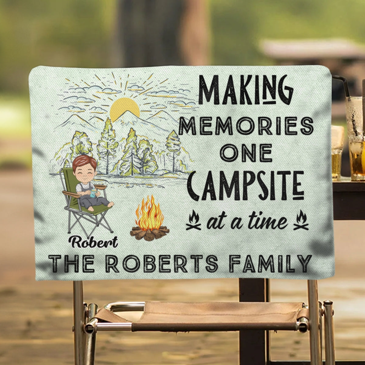 Campsite At A Time - Personalized Custom Camping Chair Cover