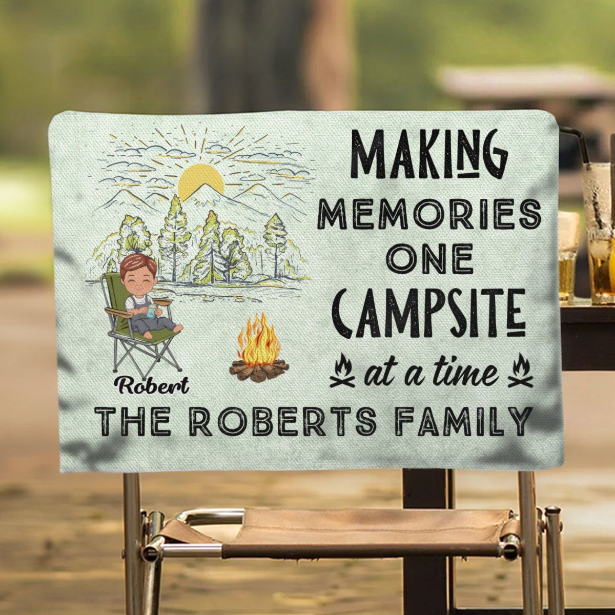 Campsite At A Time - Personalized Custom Camping Chair Cover