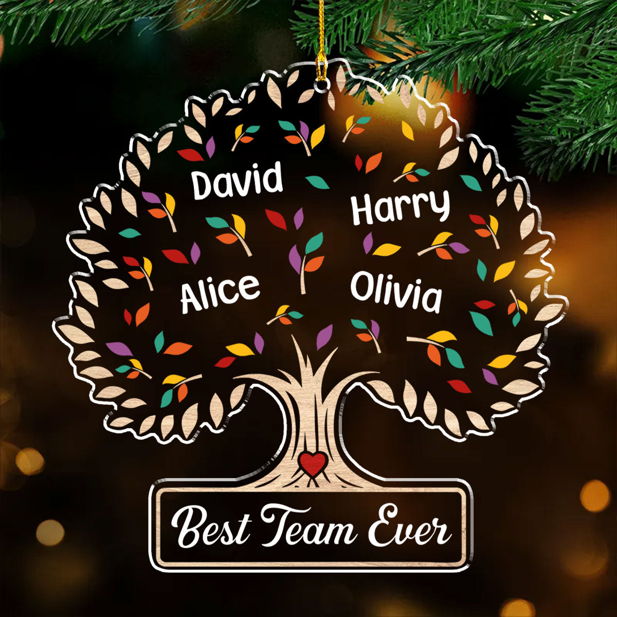 Great Team Tree - Personalized Custom Acrylic Ornament