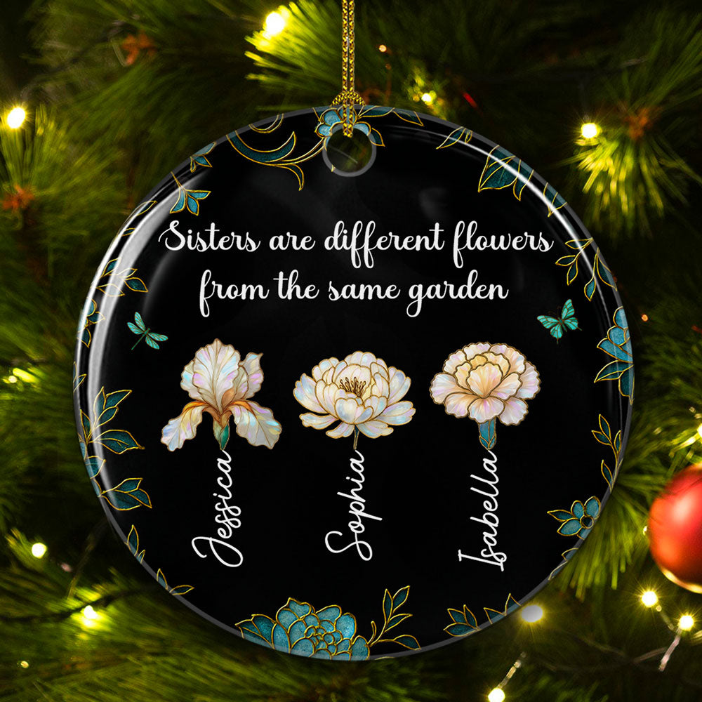 Merry With Sisters - Personalized Custom Ceramic Ornament