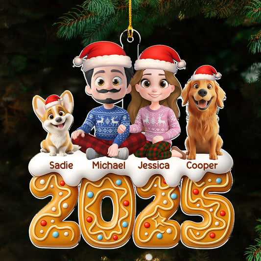 Couple And Dog Of The Year - Personalized Custom Acrylic Ornament