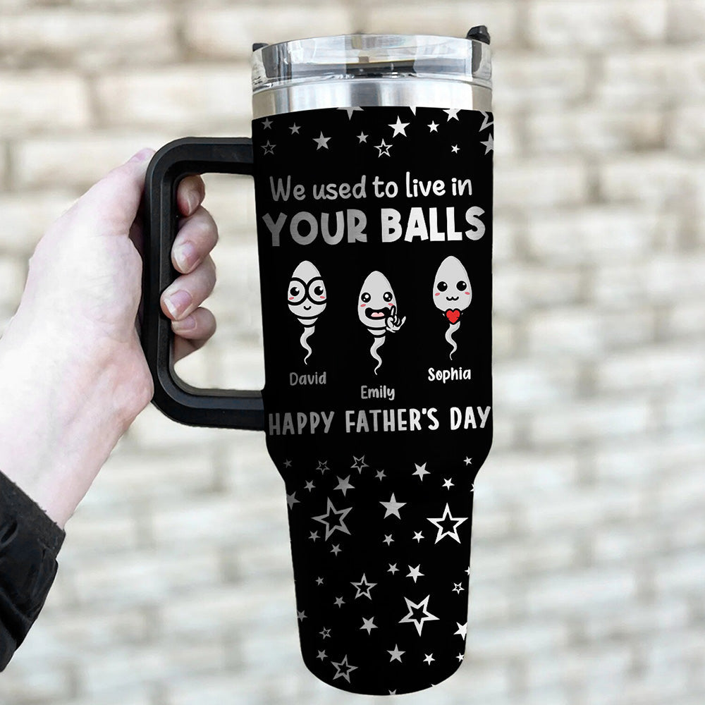 Your Balls - Personalized Custom Engraved 40oz Tumbler With Handle