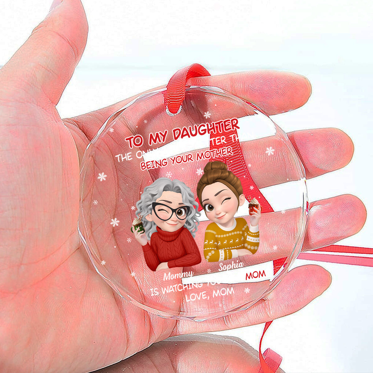 Blessed To See You Become A Mother - Personalized Custom Glass Ornament