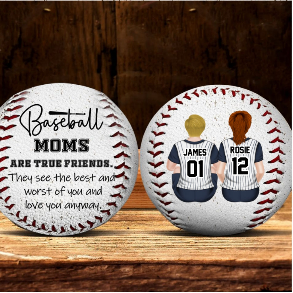 Baseball Moms Are True Friends - Personalized Custom Baseball