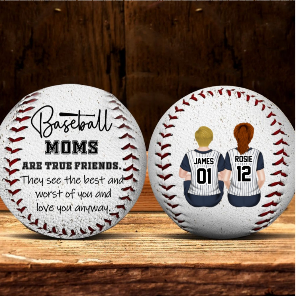 Baseball Moms Are True Friends - Personalized Custom Baseball