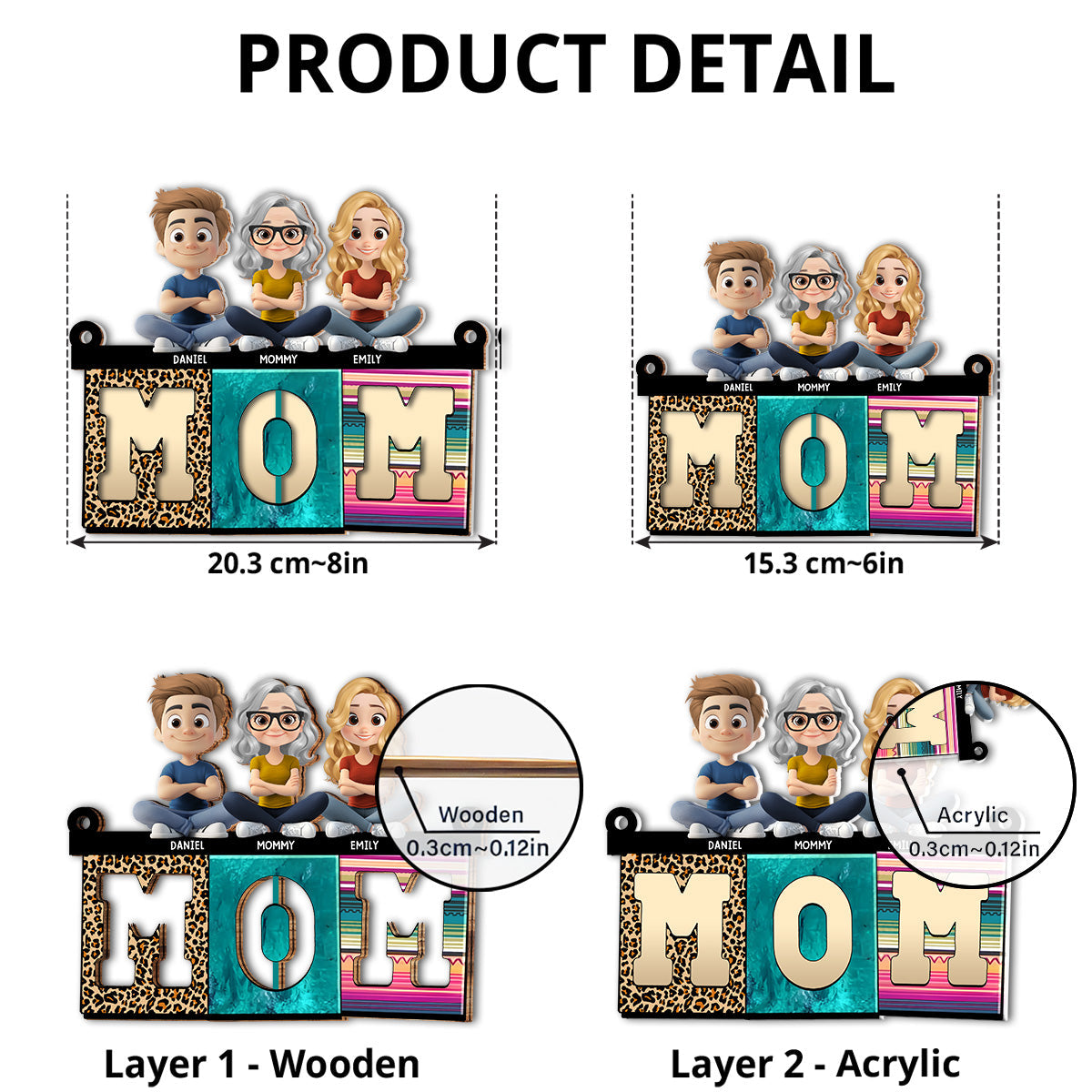 Mom With Cute Children - Personalized Custom Suncatcher