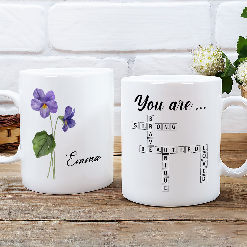 You Are Amazing Scrabble Affirmation - Personalized Custom Coffee Mug
