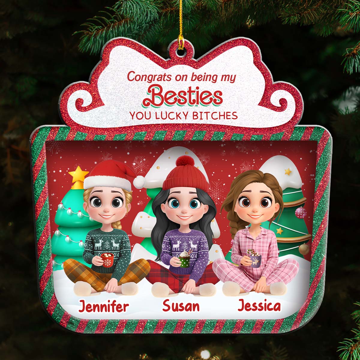Congrats On Slay Friends - Personalized Custom Acrylic Ornament