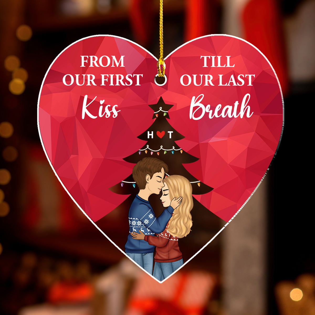 From Our First Kiss Christmas - Personalized Custom Acrylic Ornament