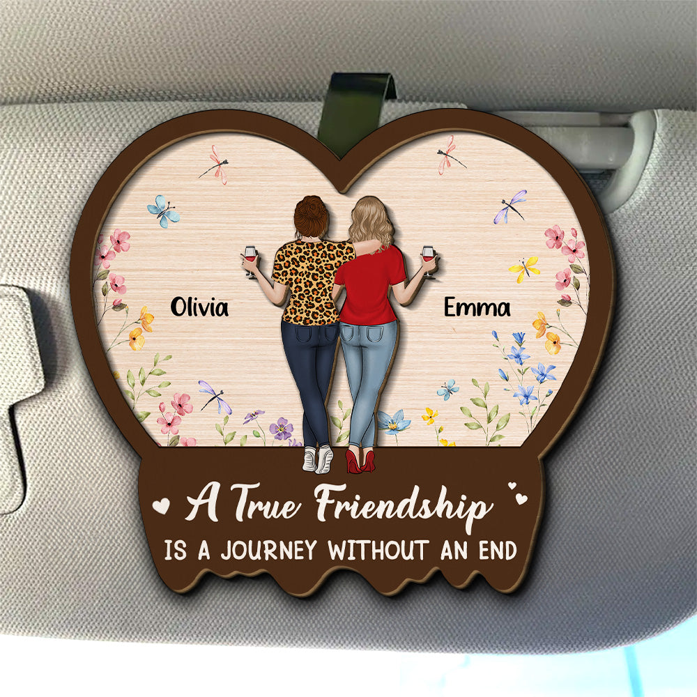 A True Friendship Is A Journey - Personalized Custom Car Visor Clip