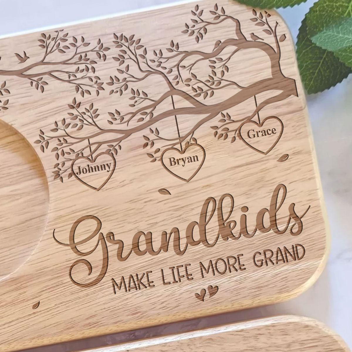 Grandchildren Make Life More Grand - Personalized Custom Wooden Treat Board