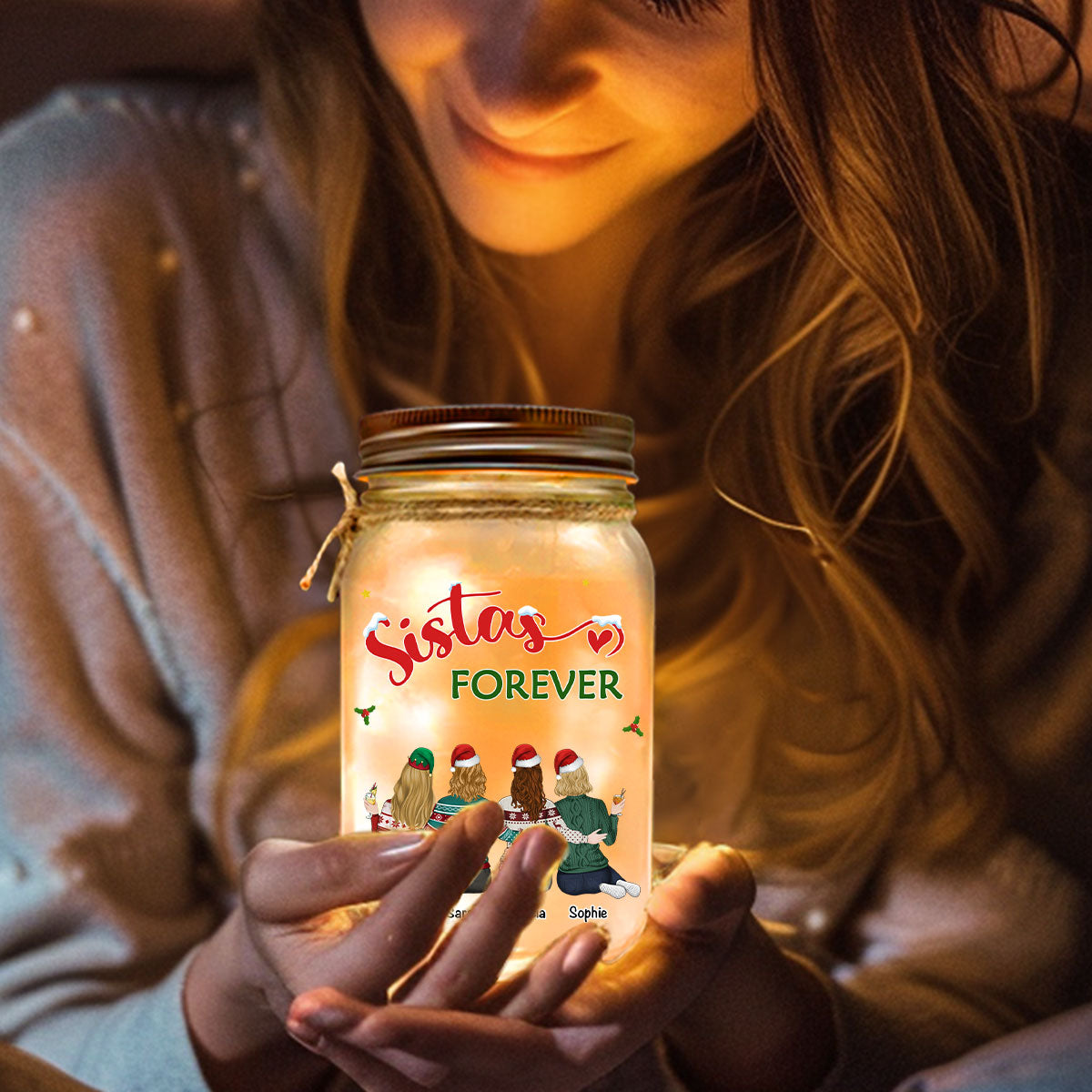 Our Friendship Christmas - Personalized Custom Mason Jar Light