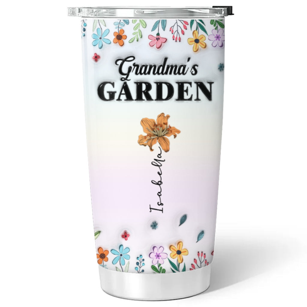 Kids Flower Garden - Personalized Custom 3D Inflated Effect Tumbler