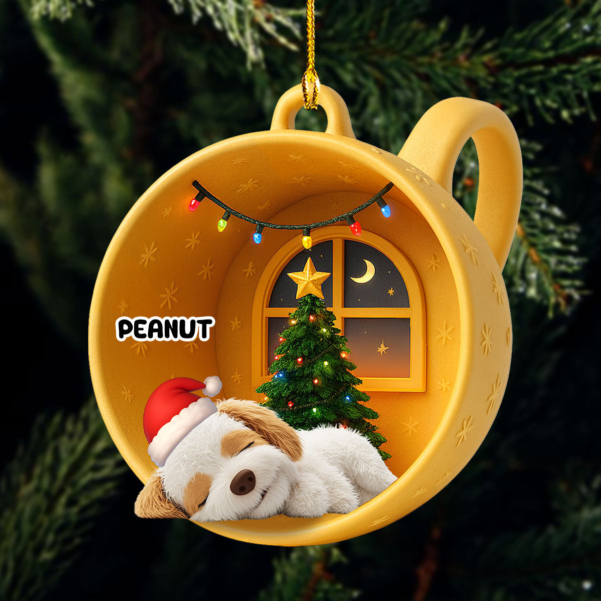 Sleeping Dog Cupcake - Personalized Custom Acrylic Ornament