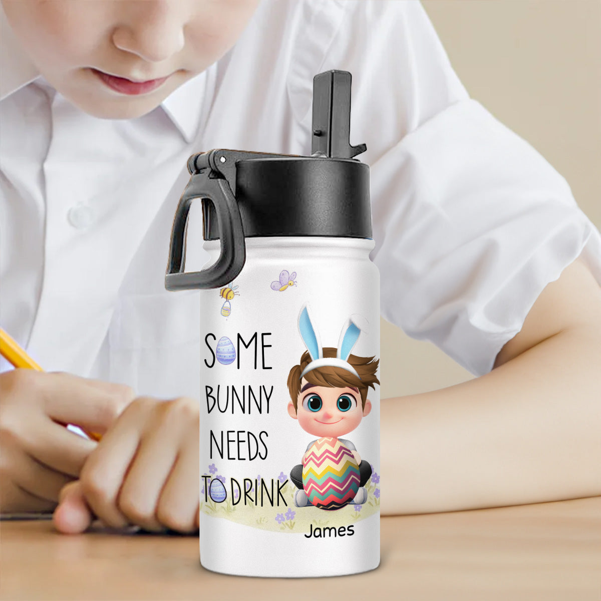Some Bunny Needs A Drink - Personalized Custom Kids Water Bottle