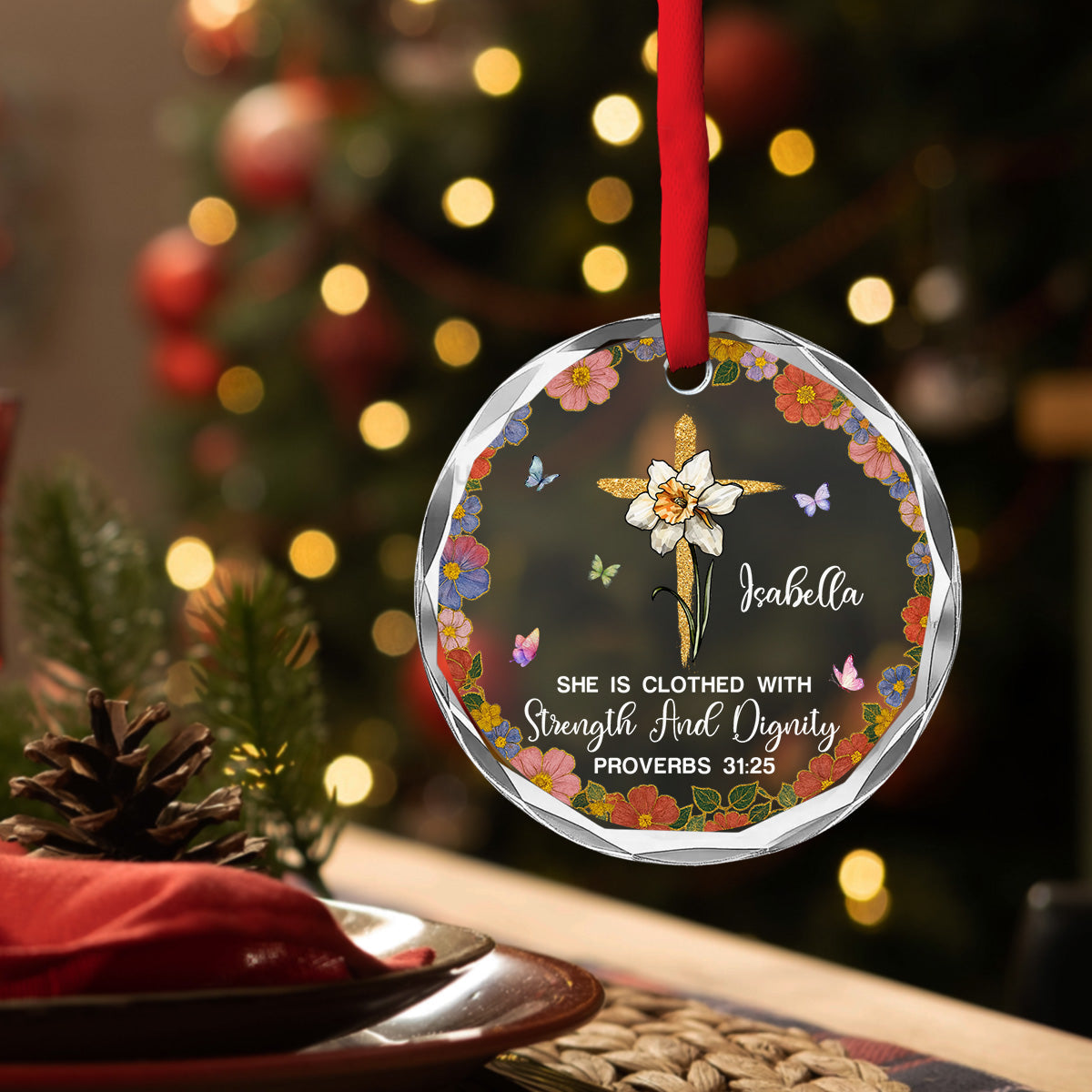 She Walks In Quiet Dignity - Personalized Custom Glass Ornament