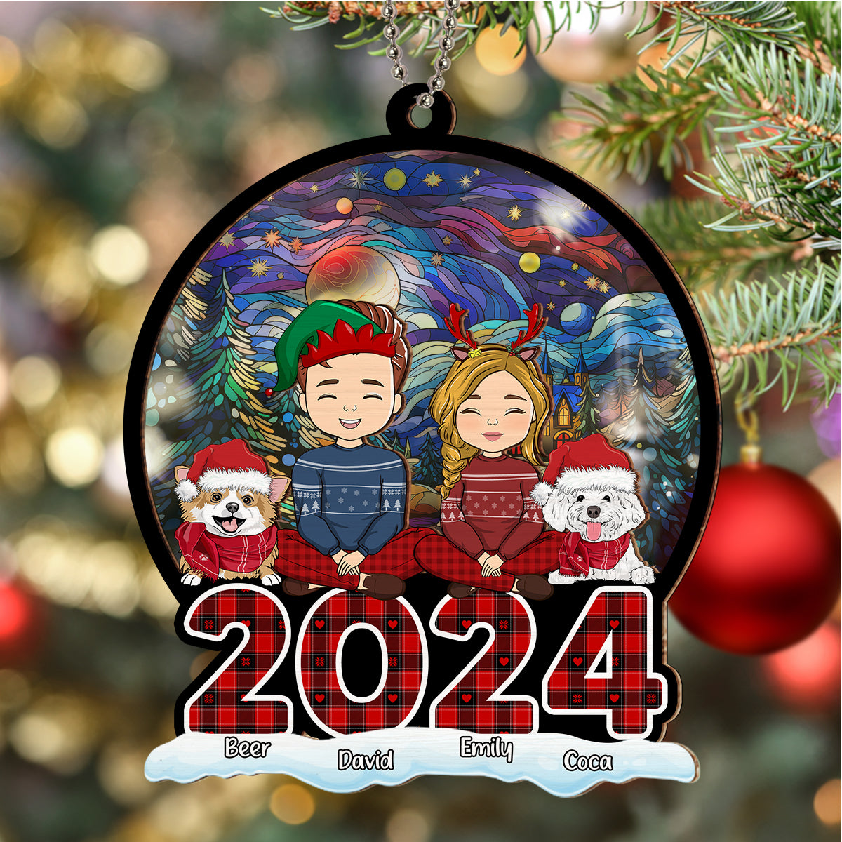 Family Squad - Personalized Custom Suncatcher Ornament