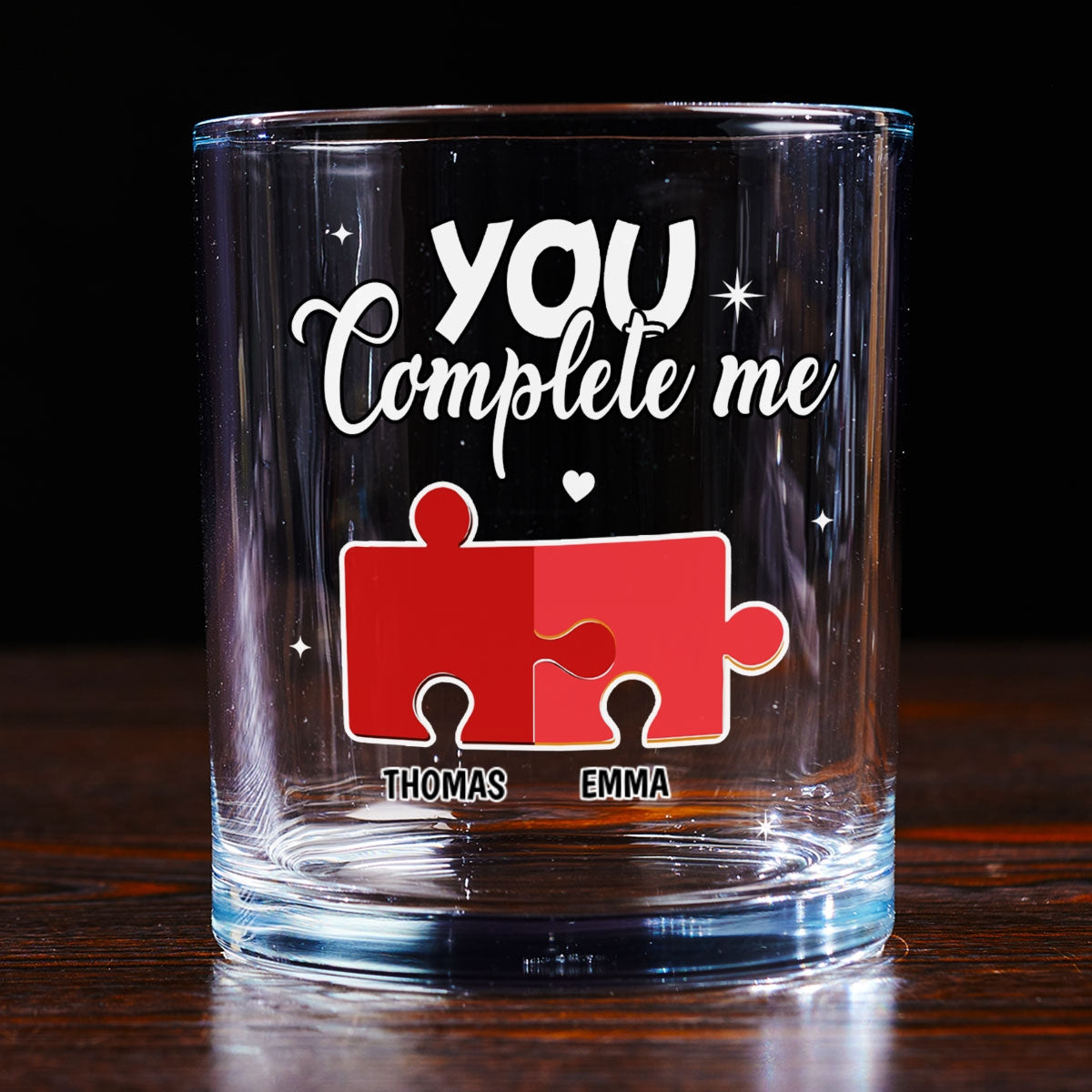 You Complete Me - Personalized Custom Whiskey Glass